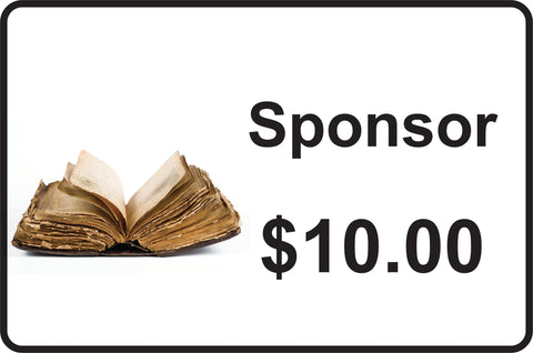 - $10 Sponsor for materials and teachings